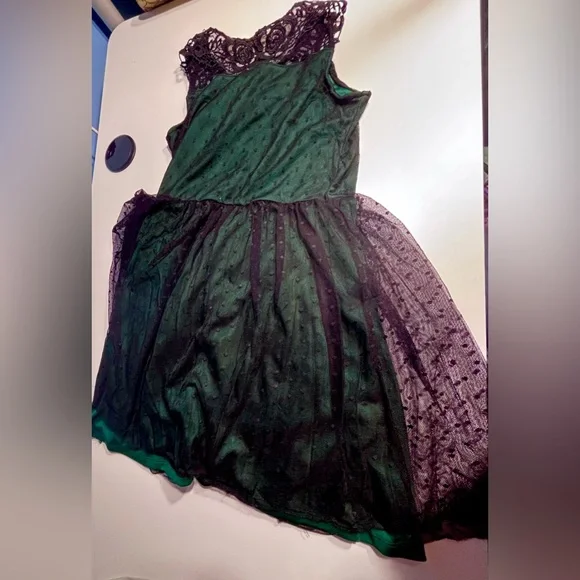 Epic Threads Emerald Green and Black Kids Formal summer Dress size XL - Picture 2 of 3